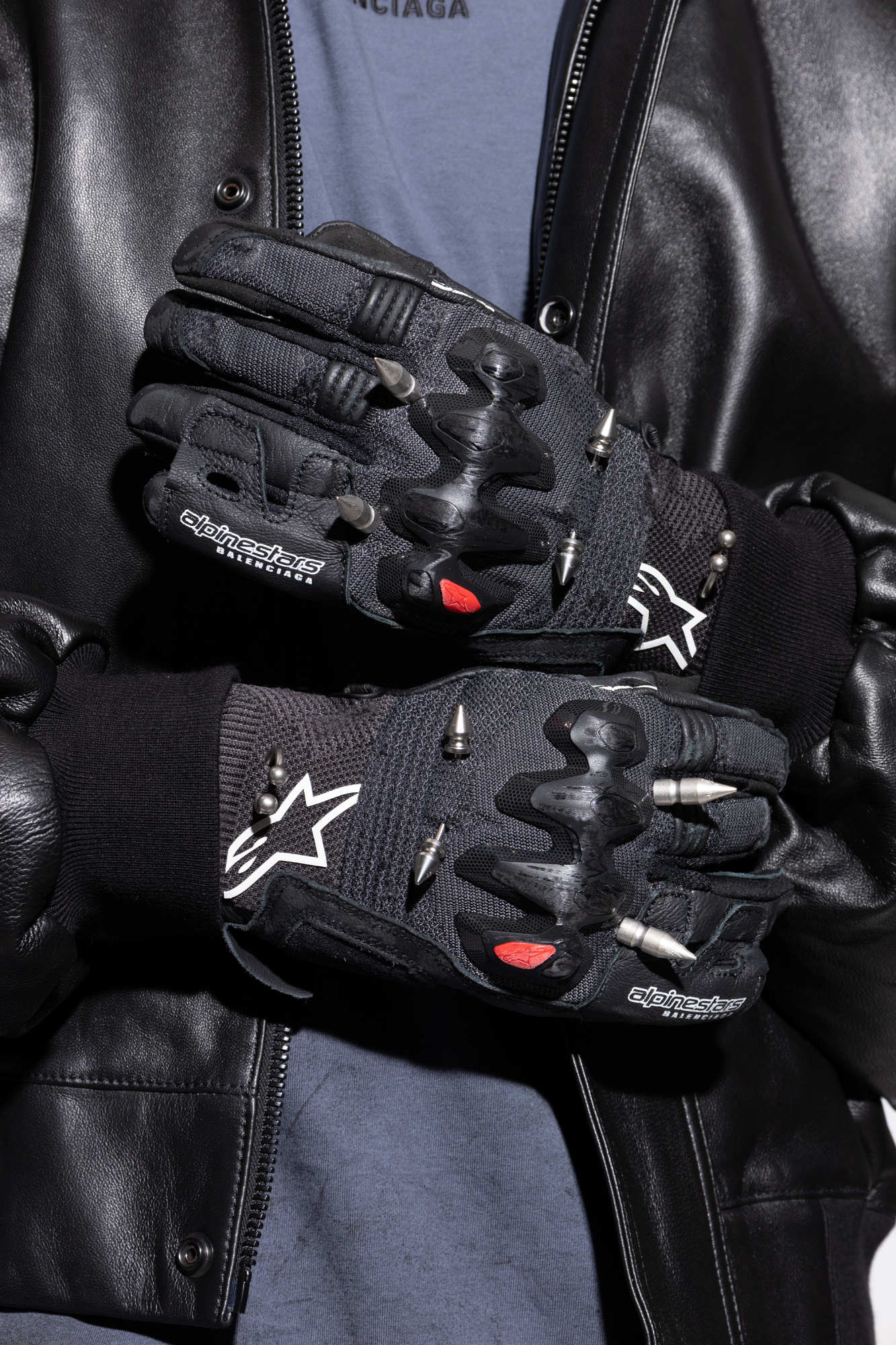 Balenciaga Leather gloves with applications | Men's | Vitkac